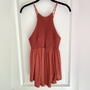 Free People Road Trip Crochet Tank Apple Chutney Size S, NWOT